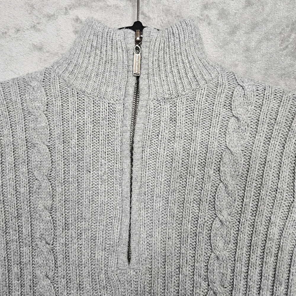 RARE 🔥 Harley-Davidson Vintage Embroidered Ribbed Quarter Zip Sweater - Picture 4 of 10